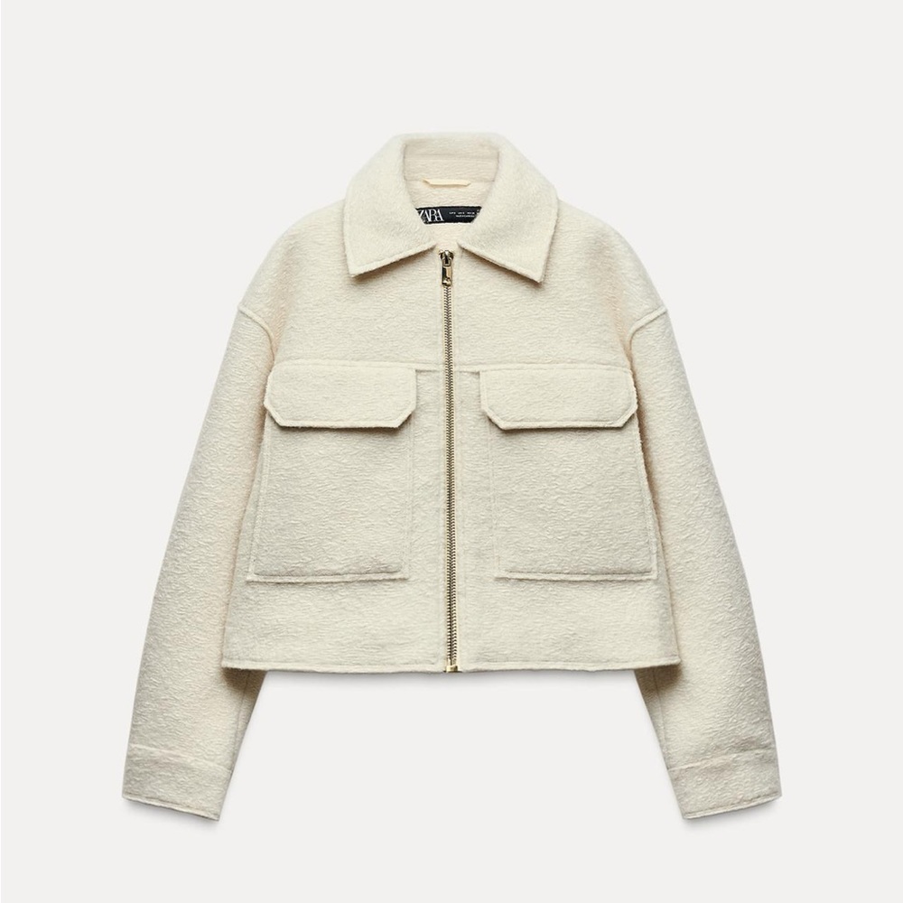 warm oversized cropped coat zara
